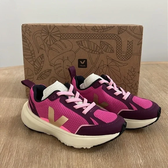 Veja Canary Light Alveomesh Lotus Platine Girl Sneakers Euro 29 31 Child 12 13.5 - Picture 2 of 8